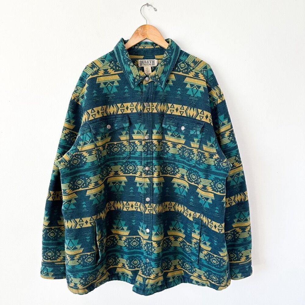 Duluth Trading Co. Men’s Tucson Aztec Relaxed Fit Lined Snap Jacket Shacket